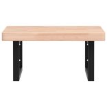 acél és tömör bükkfa falra szerelhető mosdópolc