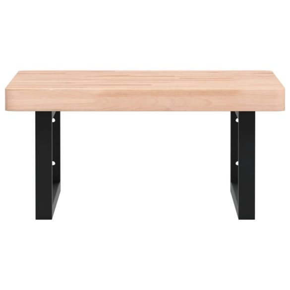 acél és tömör bükkfa falra szerelhető mosdópolc