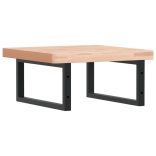 acél és tömör bükkfa falra szerelhető mosdópolc