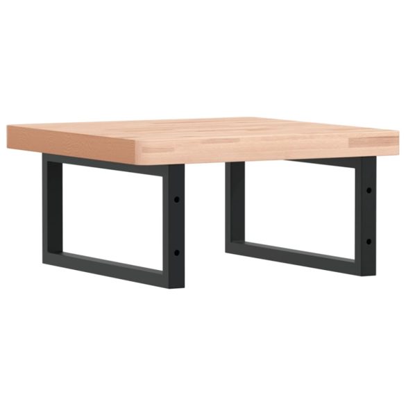 acél és tömör bükkfa falra szerelhető mosdópolc