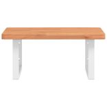 acél és tömör bükkfa falra szerelhető mosdópolc