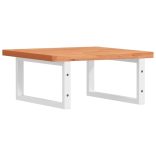 acél és tömör bükkfa falra szerelhető mosdópolc