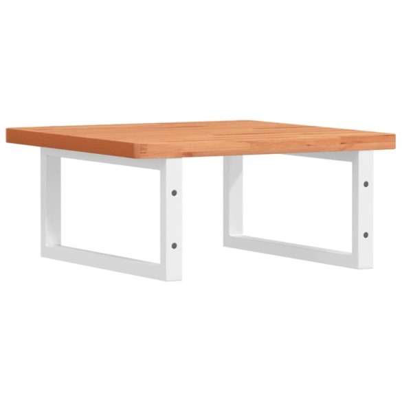 acél és tömör bükkfa falra szerelhető mosdópolc