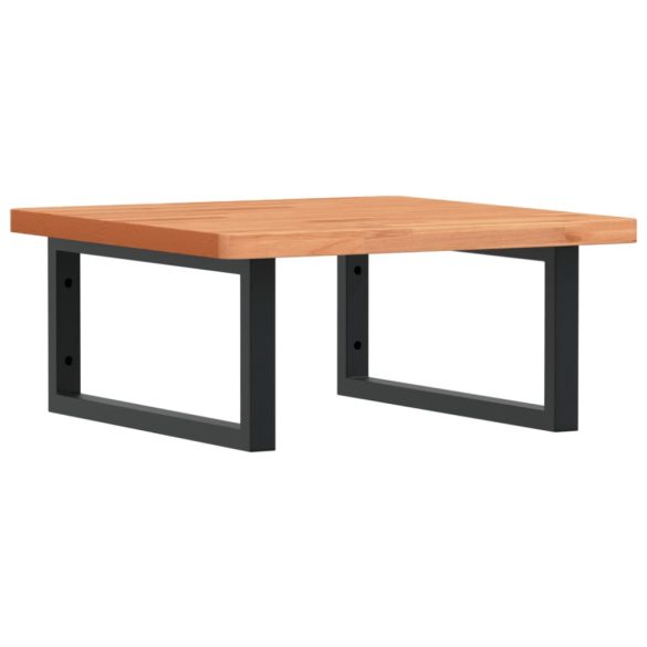 acél és tömör bükkfa falra szerelhető mosdópolc