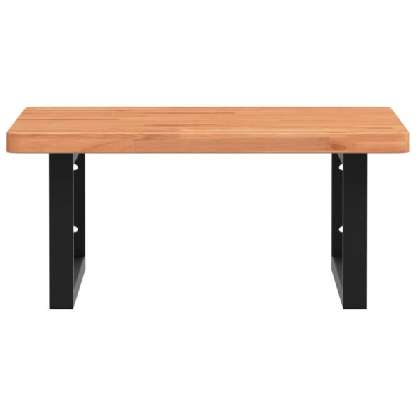 acél és tömör bükkfa falra szerelhető mosdópolc