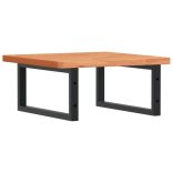 acél és tömör bükkfa falra szerelhető mosdópolc