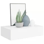 2 db fehér MDF falra szerelhető fiókos polc 40 x 23,5 x 10 cm