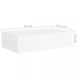 2 db fehér MDF falra szerelhető fiókos polc 40 x 23,5 x 10 cm