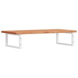 acél és tömör bükkfa falra szerelhető mosdópolc