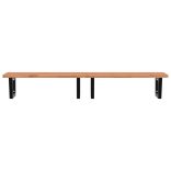 acél és tömör bükkfa falra szerelhető mosdópolc