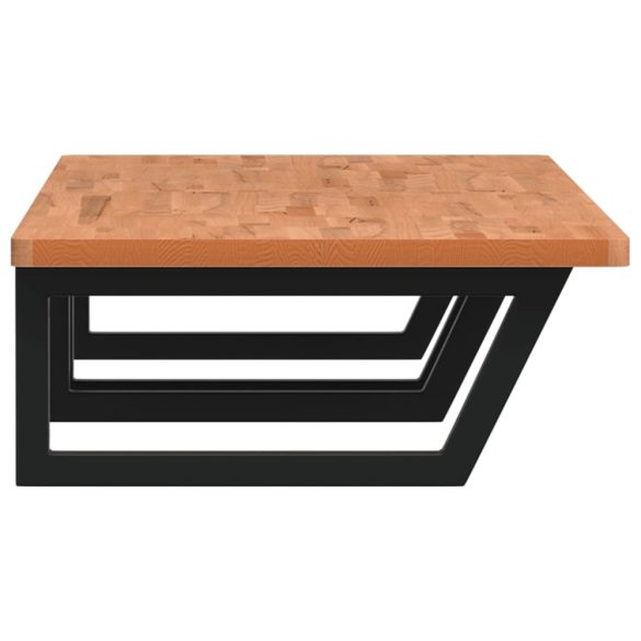 acél és tömör bükkfa falra szerelhető mosdópolc