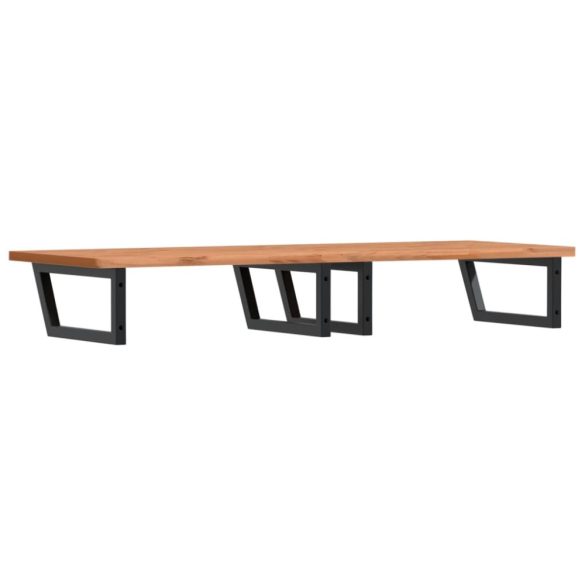 acél és tömör bükkfa falra szerelhető mosdópolc