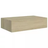 tölgyszínű MDF falra szerelhető fiókos polc 40 x 23,5 x 10 cm
