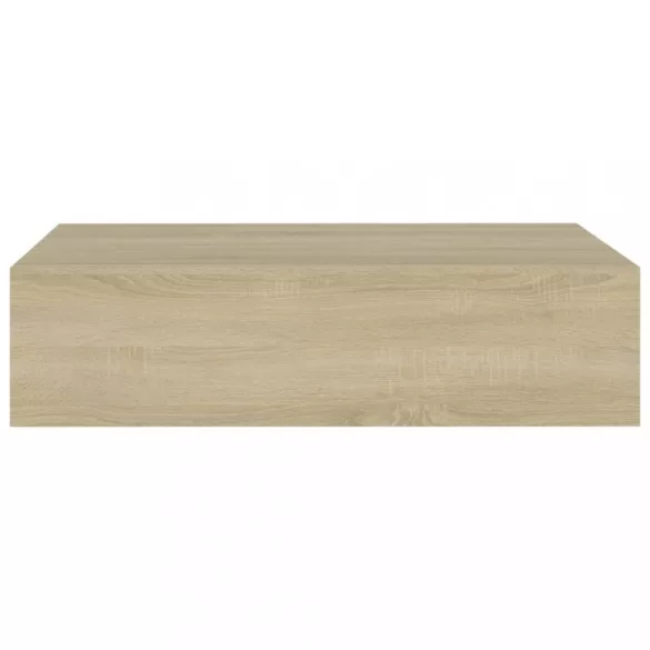 tölgyszínű MDF falra szerelhető fiókos polc 40 x 23,5 x 10 cm