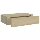 tölgyszínű MDF falra szerelhető fiókos polc 40 x 23,5 x 10 cm