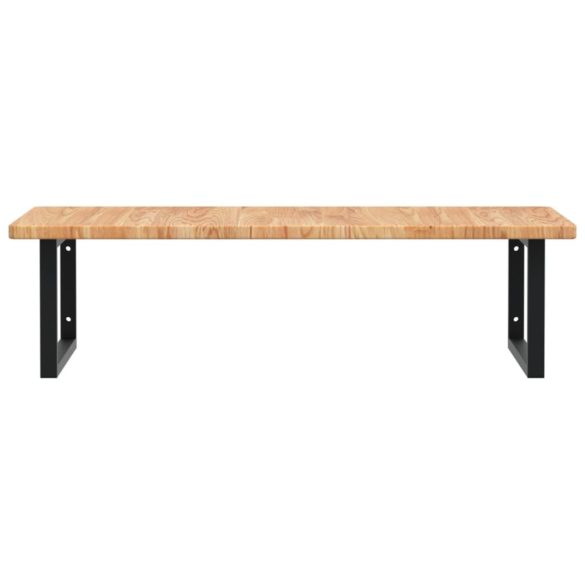 acél és tömör tölgyfa falra szerelhető mosdópolc