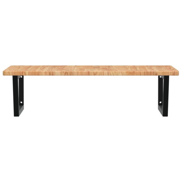 acél és tömör tölgyfa falra szerelhető mosdópolc