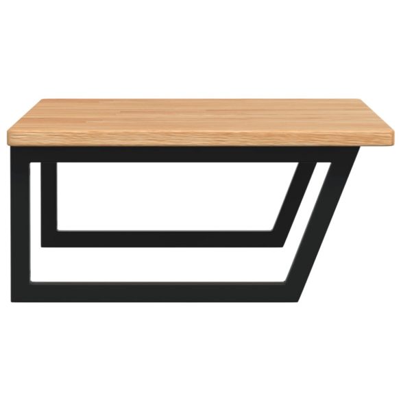 acél és tömör tölgyfa falra szerelhető mosdópolc