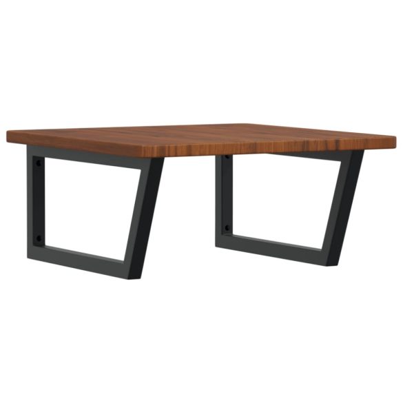 acél és tömör tölgyfa falra szerelhető mosdópolc