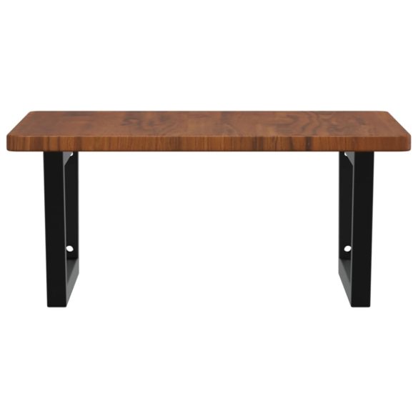 acél és tömör tölgyfa falra szerelhető mosdópolc