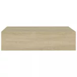 2 db tölgyszínű MDF falra szerelhető fiókos polc 40x23,5x10 cm