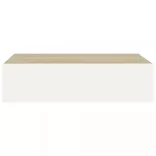 2 db tölgyszínű és fehér MDF fiókos fali polc 40 x 23,5 x 10 cm