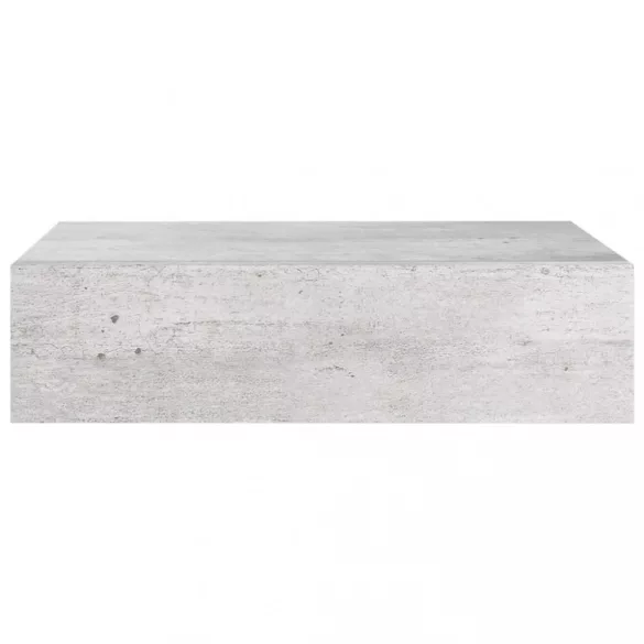 betonszürke MDF falra szerelhető fiókos polc 40 x 23,5 x 10 cm