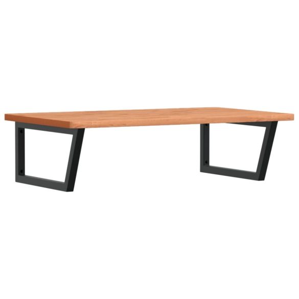 acél és tömör bükkfa falra szerelhető mosdópolc