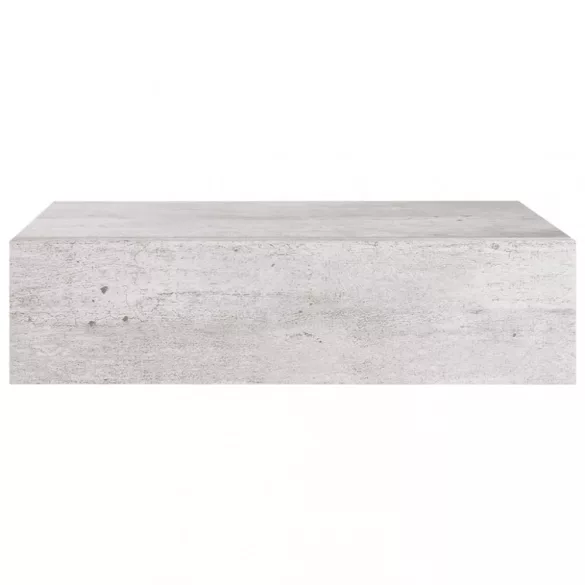 2 db betonszürke MDF falra szerelhető fiókos polc 40x23,5x10 cm