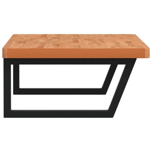 acél és tömör bükkfa falra szerelhető mosdópolc