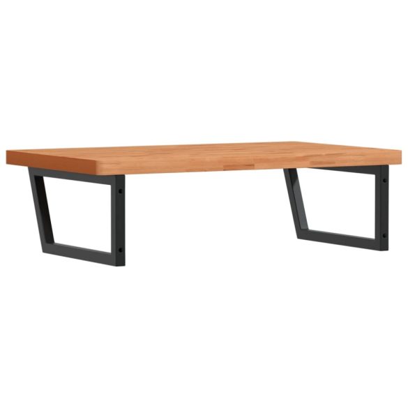 acél és tömör bükkfa falra szerelhető mosdópolc