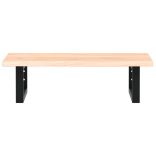 acél és tömör tölgyfa falra szerelhető mosdópolc