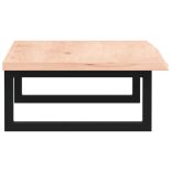 acél és tömör tölgyfa falra szerelhető mosdópolc