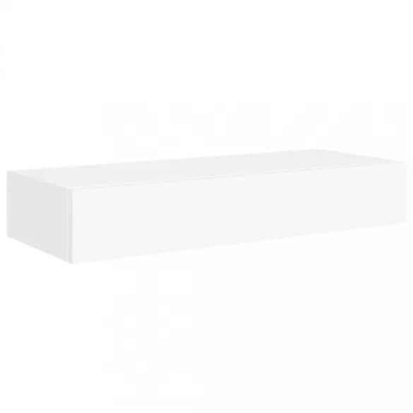 fehér MDF falra szerelhető fiókos polc 60 x 23,5 x 10 cm