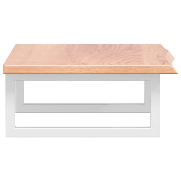 acél és tömör tölgyfa falra szerelhető mosdópolc