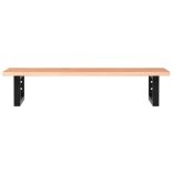 acél és tömör tölgyfa falra szerelhető mosdópolc