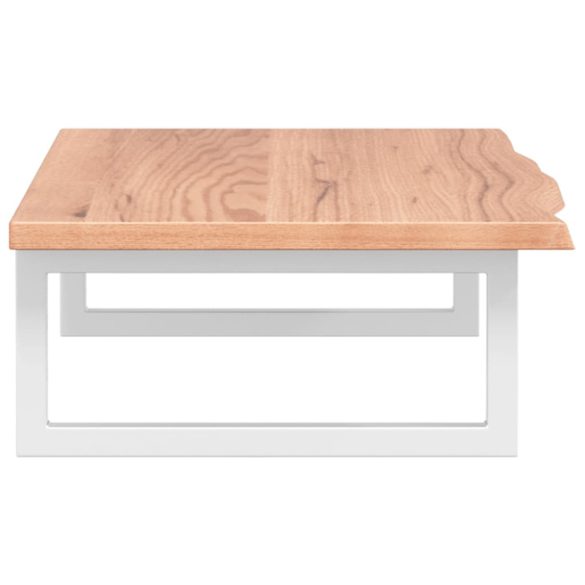 acél és tömör tölgyfa falra szerelhető mosdópolc