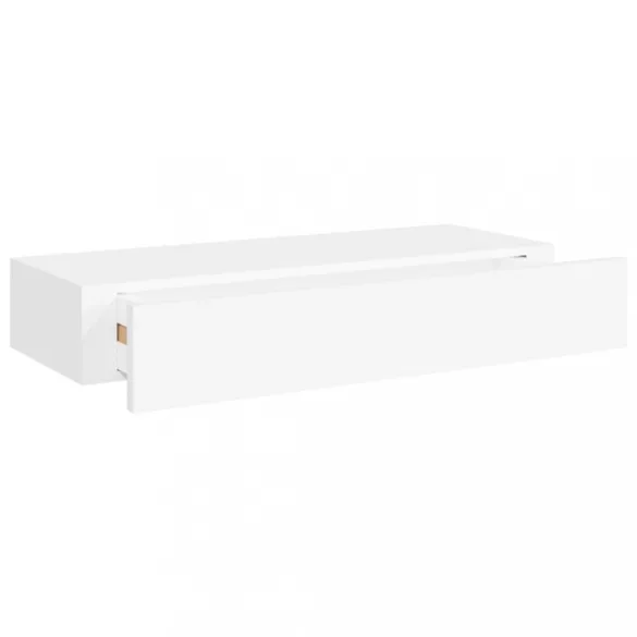 2 db fehér MDF falra szerelhető fiókos polc 60 x 23,5 x 10 cm