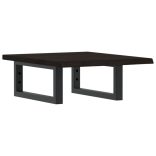 acél és tömör tölgyfa falra szerelhető mosdópolc