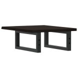 acél és tömör tölgyfa falra szerelhető mosdópolc