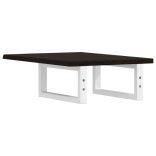 acél és tömör tölgyfa falra szerelhető mosdópolc