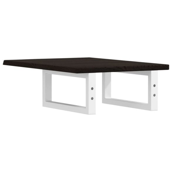 acél és tömör tölgyfa falra szerelhető mosdópolc