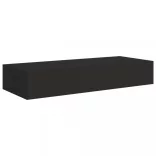 fekete MDF falra szerelhető fiókos polc 60 x 23,5 x 10 cm