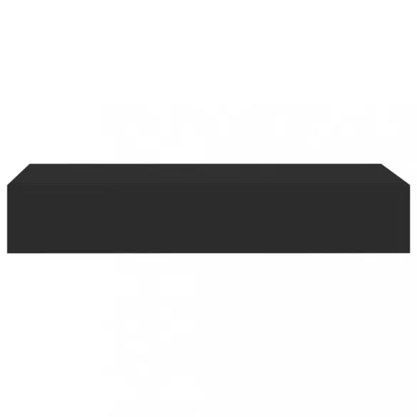 2 db fekete MDF falra szerelhető fiókos polc 60 x 23,5 x 10 cm