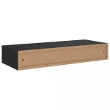 2 db fekete MDF falra szerelhető fiókos polc 60 x 23,5 x 10 cm
