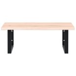 acél és tömör tölgyfa falra szerelhető mosdópolc