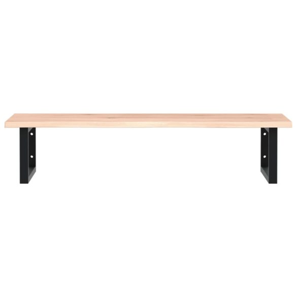 acél és tömör tölgyfa falra szerelhető mosdópolc