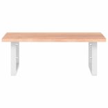 acél és tömör tölgyfa falra szerelhető mosdópolc