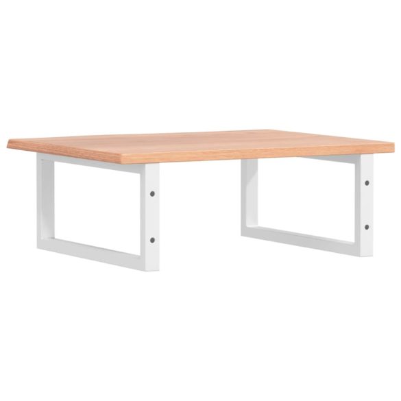 acél és tömör tölgyfa falra szerelhető mosdópolc