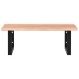 acél és tömör tölgyfa falra szerelhető mosdópolc